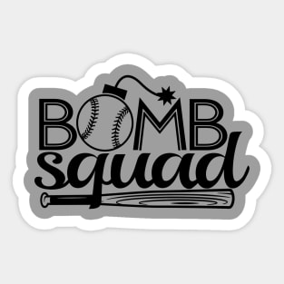 Vintage Bomb Squad Dinger Hitter Baseball Hitting Classic BLACK Sticker
